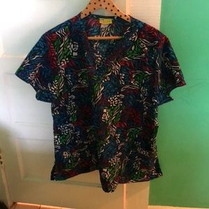 Wonderwink XL Patterned Scrub Top